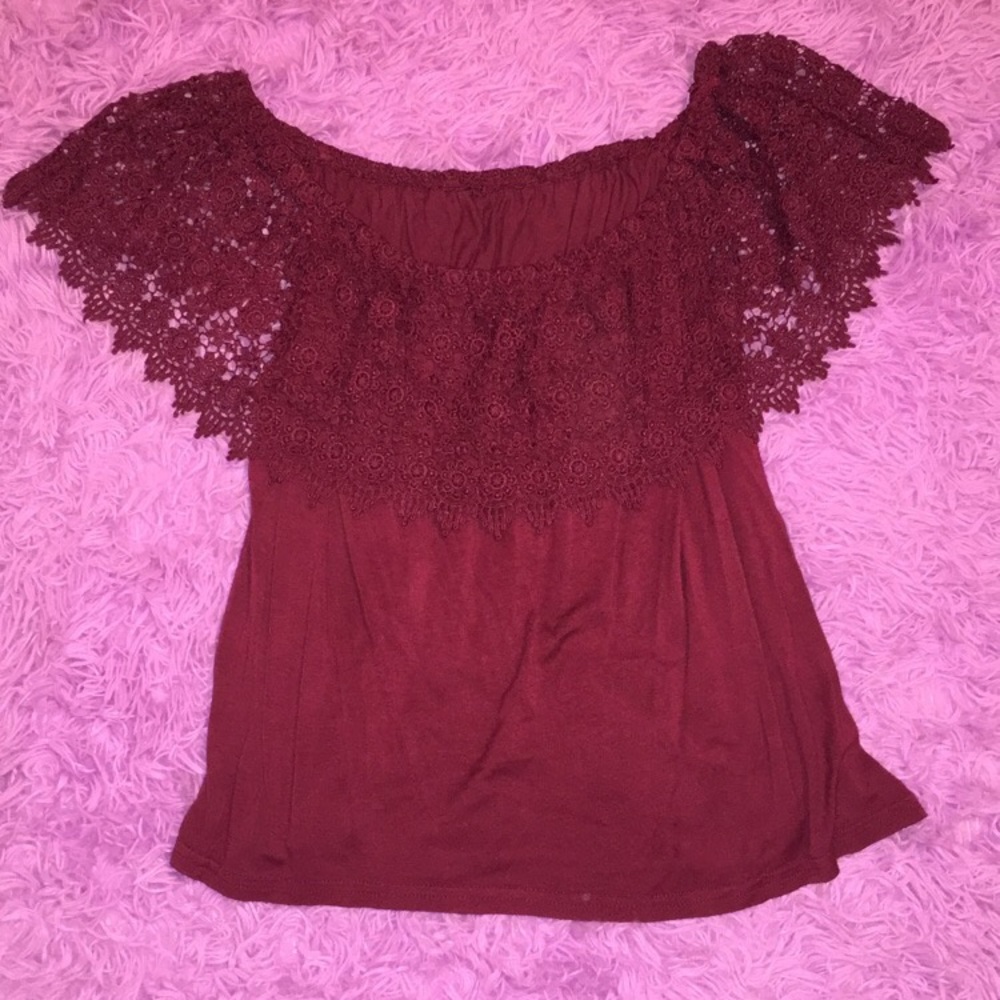 Maroon top